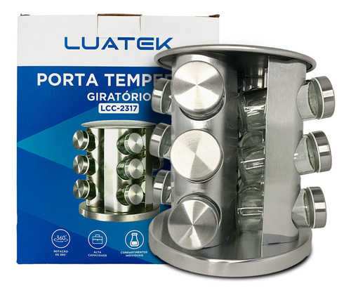 Porta Temperos Giratório 12 Potes