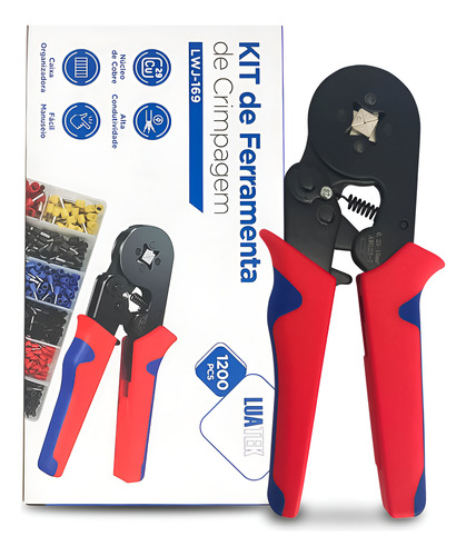 Kit Alicate Crimpar Prensa E Terminais Ilhós 1200 Un.
