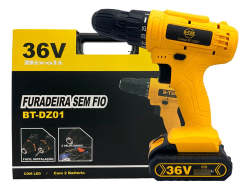 Furadeira E Parafusadeira 2 Em 1 36v 2 Baterias 2100 Mah