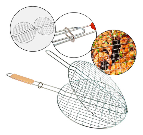 Grelha Dupla Para Churrasco Inox