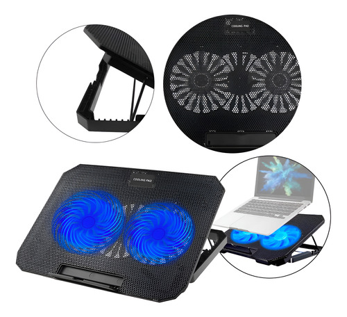 Suporte Notebook Base Refrigerada 2 Coolers