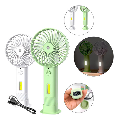 Mini Ventilador De Mão Portátil Com Led