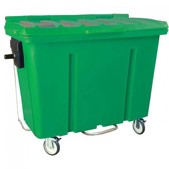 Container Contentor Plástico 500 Litros com Pedal Para Lixo