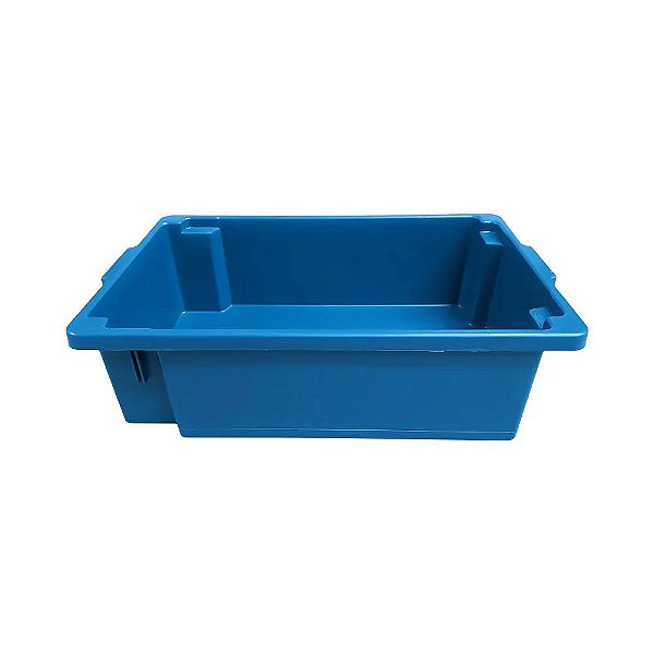 Caixa Plástica 45 Litros Pescados Empilhável Azul