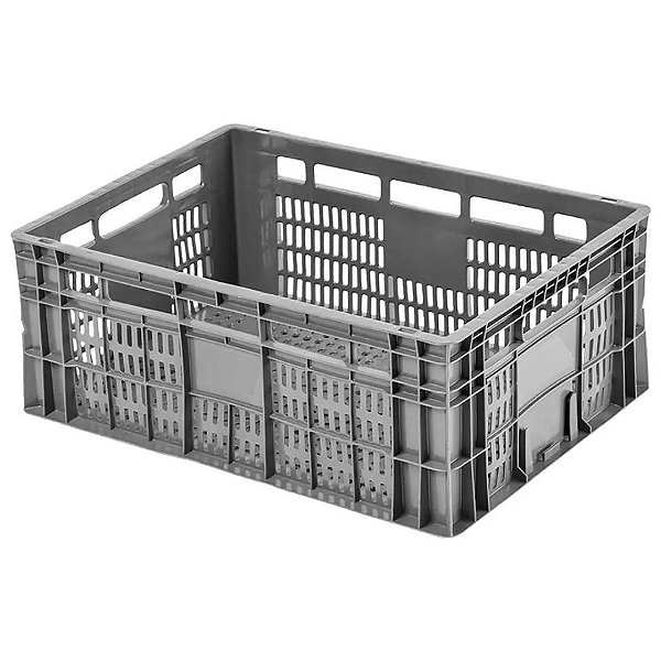 Caixa Plástica 46 Litros Vazada Empilhavel 60x40x23 Cinza