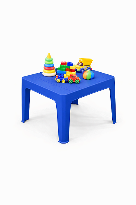 Mesa Infantil 50x50 Plástica Azul - Reforçada