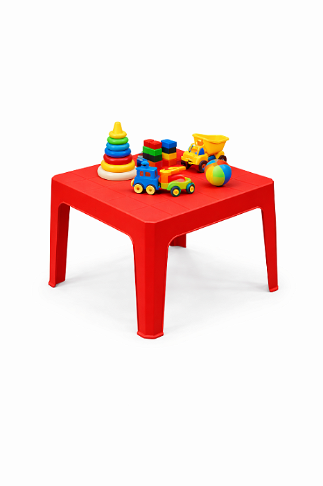 Mesa Infantil 50x50 Plástica Vermelha - Reforçada