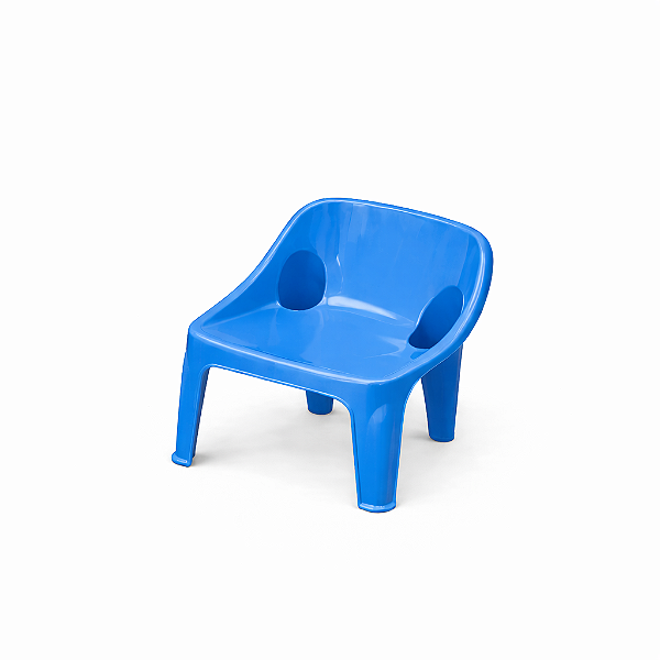 Cadeira Infantil Poltrona de Plástico Azul - Reforçada