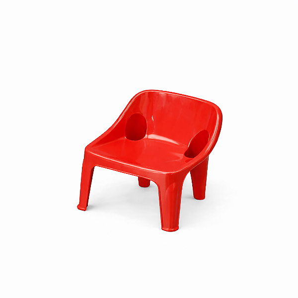 Cadeira Infantil Poltrona de Plástico Vermelha - Reforçada