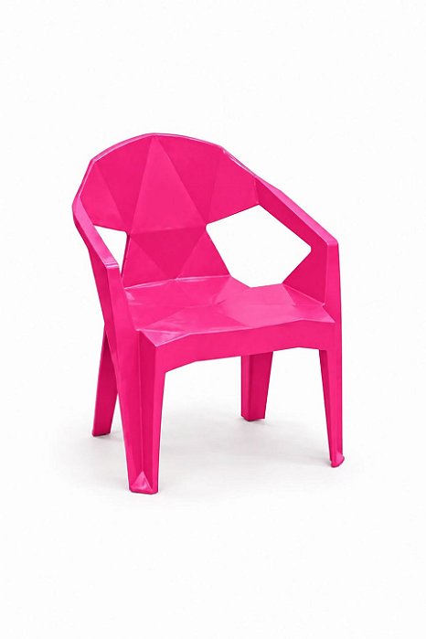 Cadeira Infantil Diamante de Plástico Rosa - Reforçada