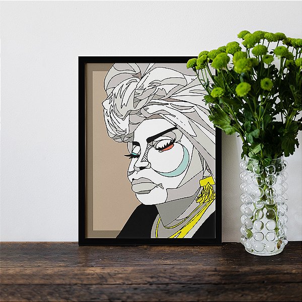 Quadro Decorativo Elza Soares
