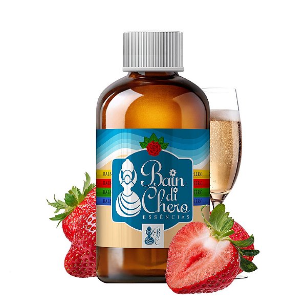 Essência Aromática Concentrada Hidrossolúvel (Água) de Morango com Champagne