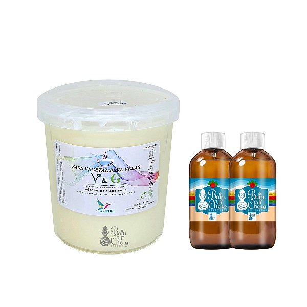Kit Iniciante para Produção de Velas Aromáticas Cera de Palma 900gr