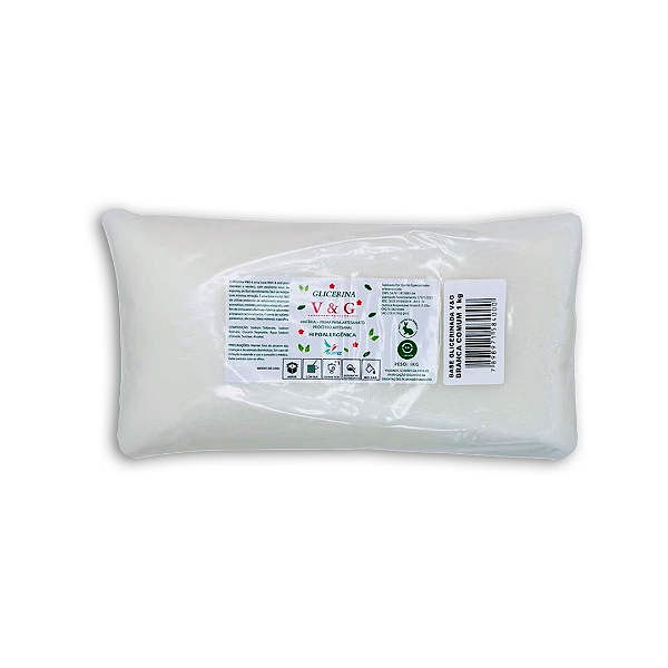 Base Glicerinada Neutra Comum V&G 1kg Transparente/Branca/Mista
