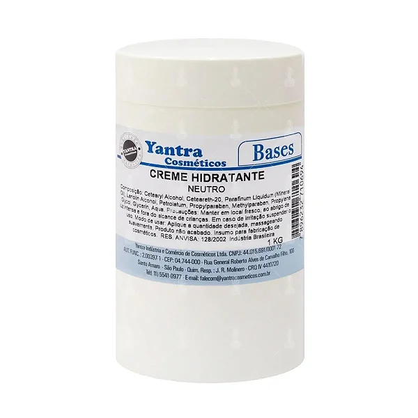 Base Creme Hidratante Neutro Yantra 1.1 1kg - Rende 1 kg