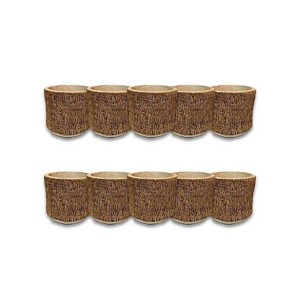 Cachepot em Cimento Decorado Trançado para Velas 120ml