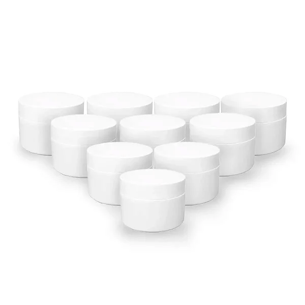 Kit 10 Potes Brancos para Cosméticos com Batoque 30gr/60gr/120gr