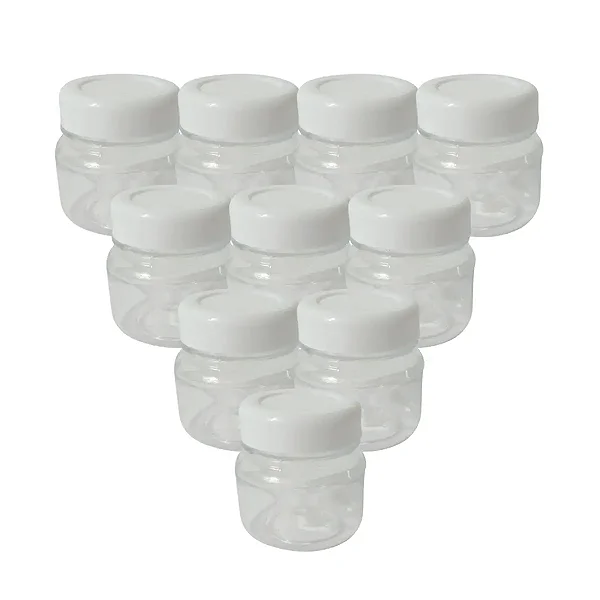 Kit 10 Mini Potes De Plástico Para Cosméticos 40ml