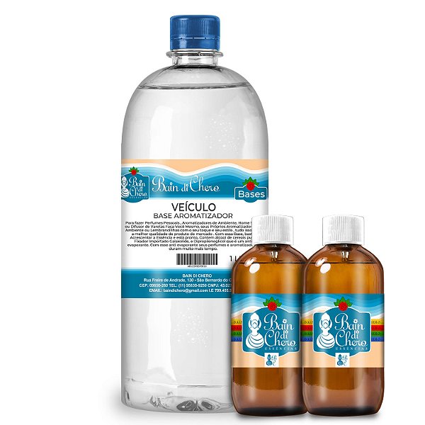 Kit Base Veículo 1 Litro + Essências 100ml