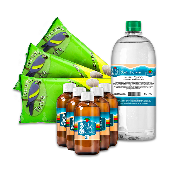 Kit Saboaria com Essências Lipossolúveis e Base Glicerinada Nossa Terra