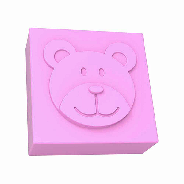 Molde de Silicone Quadrada Rosto de Urso