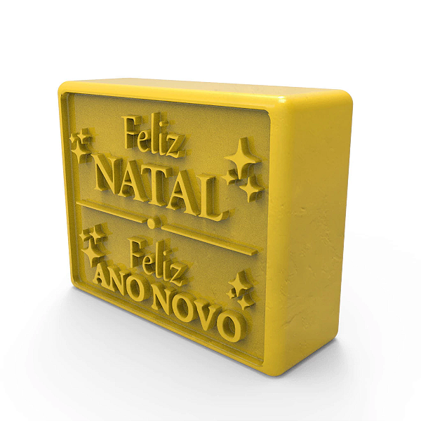 Molde de Silicone Quadrada Feliz Natal e Feliz ano Novo para Sabonetes, Velas e Resina Artesanal