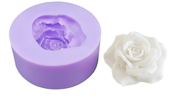 Molde de Silicone Rosa Damascena para Sabonetes, Velas e Resina Artesanal