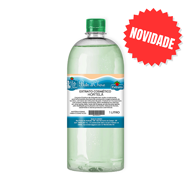 Extrato Glicólico de Hortelã para Sabonetes e Cosméticos 1L e 100ml