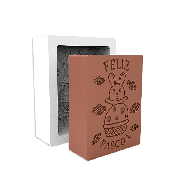 Molde de Silicone Barra Coelhinho Chocolates para Sabonetes, Velas e Resina Artesanal