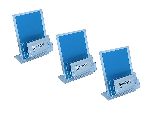 Kit 3 Porta folders A6 vertical com porta cartões