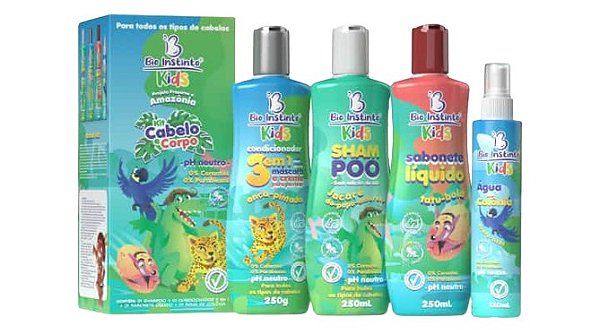 Kit Capilar Infantil Cabelo e Corpo Kids (4 Itens)
