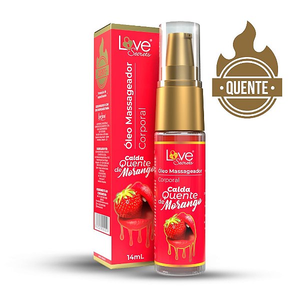 Óleo Massageador Corporal Calda Quente de Morango (Comestível)