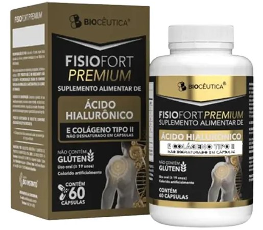 Suplemento Fisiofort Premium Ácido Hialurônico e Colágeno Tipo II (60 Cápsulas)