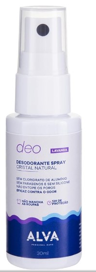 Desodorante Spray Cristal Natural Sem Perfume Vegano 30mL
