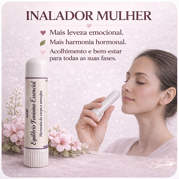Inalador Nasal Mulher I Equilibrio Feminino - Lemonflora | TPM, Menopausa Bem-Estar nos Ciclos Femininos | 100% Natural