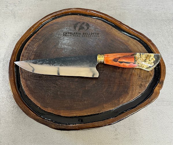 Faca Churrasco 8" - Aço Carbono - Pingente Grão de Café