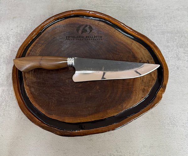 Faca Churrasco 8" - Texturizada - Botão Alumínio