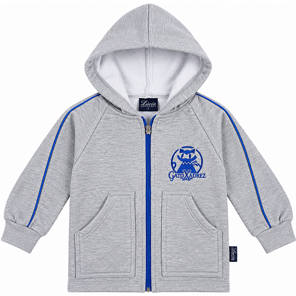 30 GATO XADREZ BLUSÃO MOLETON ABERTO FLANELADO