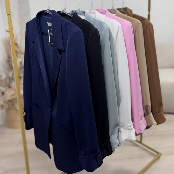 Blazer alongado em alfaiataria Estela