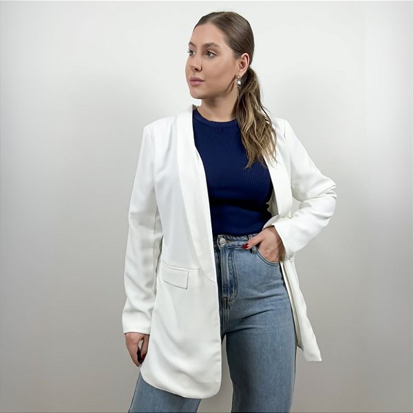 Blazer alongado em alfaiataria Aurora