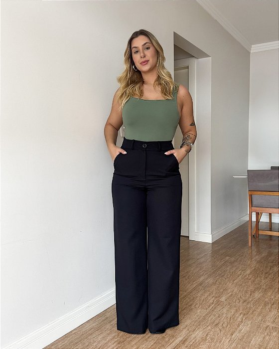 Calça pantalona alfaiataria Helena