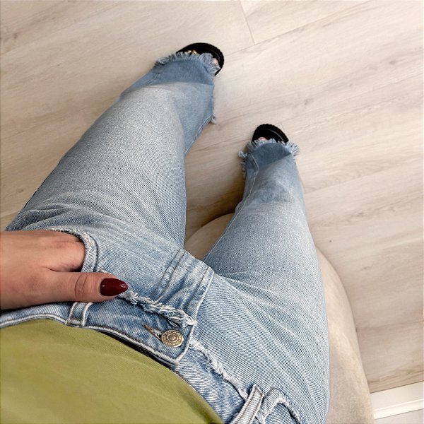 Calça wide leg jeans Denim Zero DZ20741
