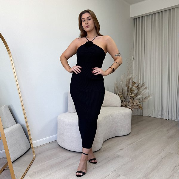 Vestido midi flor Tina