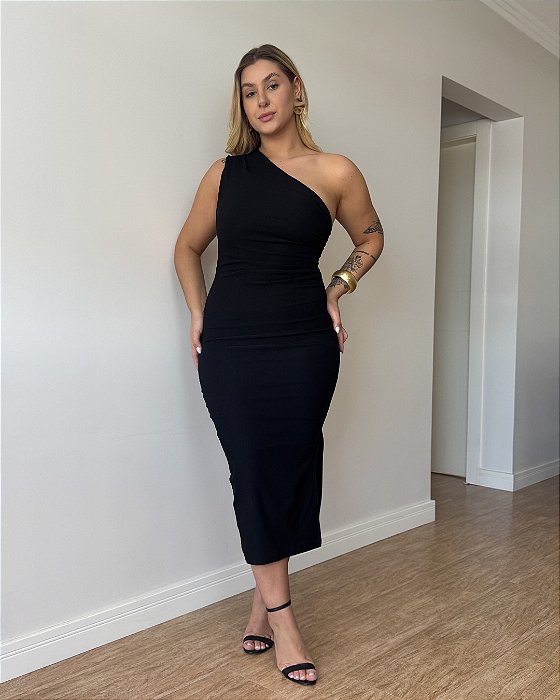 Vestido Midi Manga Única Alexandra