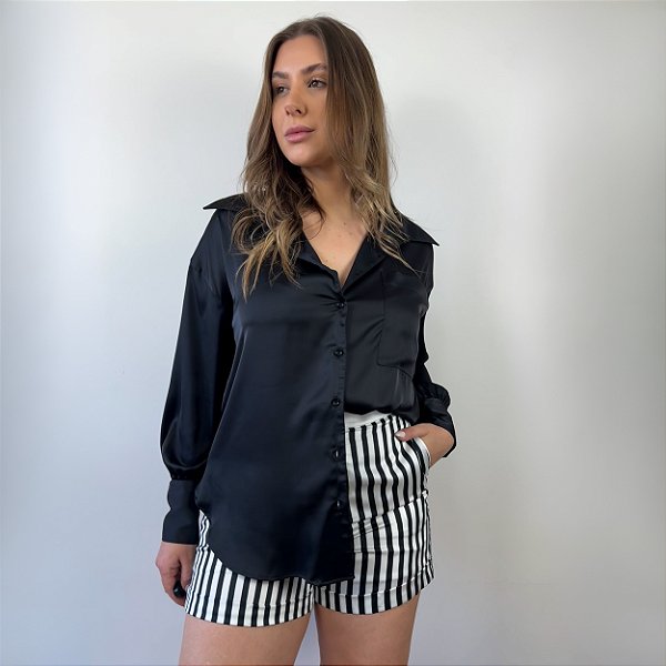 Shorts alfaiataria listrado Marina