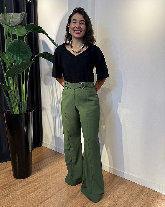 Calça pantalona alfaiataria Camille