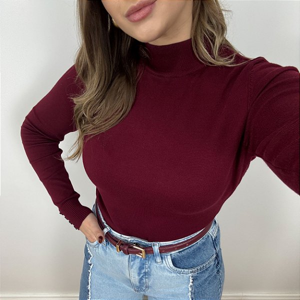 Blusa gola alta em modal Laura
