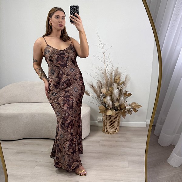 Vestido sleep dress com estampa paislay Aisha
