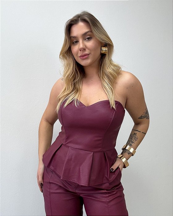Corset Sem Alças Em Courino Malu