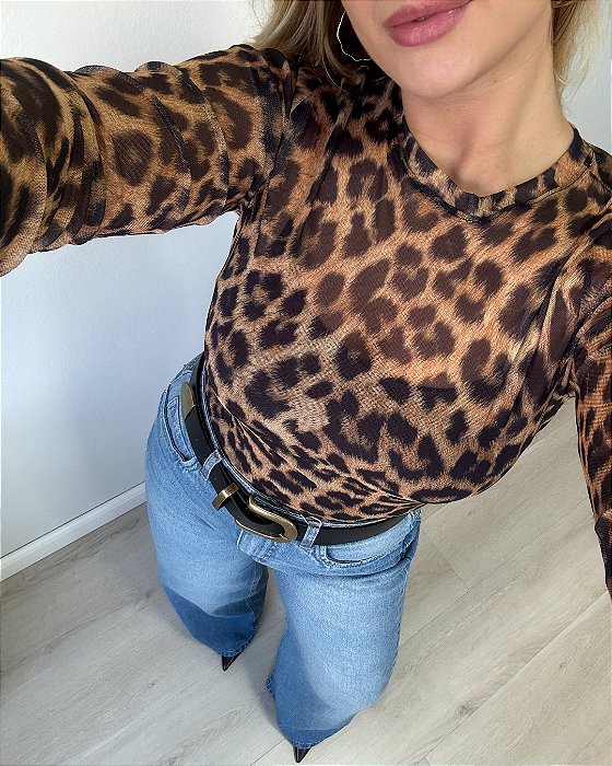 Blusa de tule animal print Betania